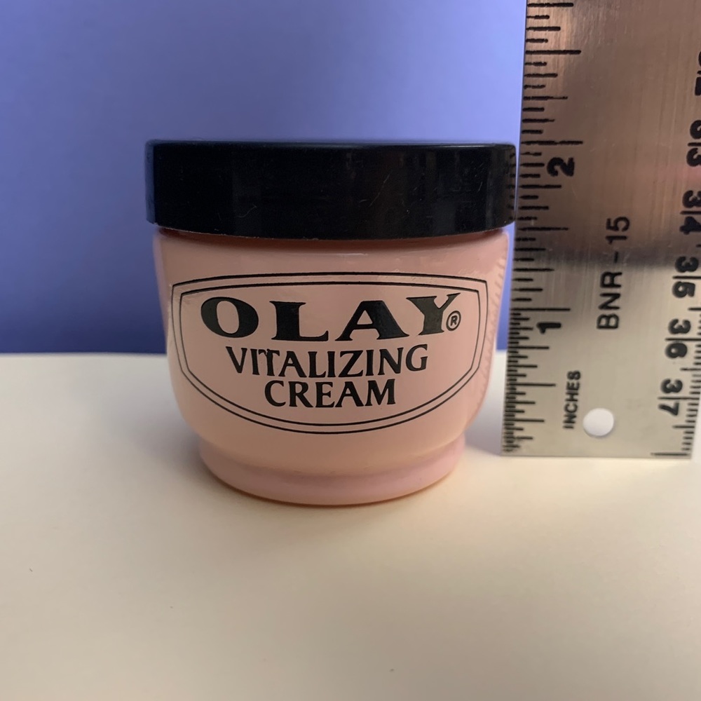VTG Olay Vitalizing Cream Empty Pink Milk Glass Jar Vintage Cosmetics Beauty - Picture 13 of 13